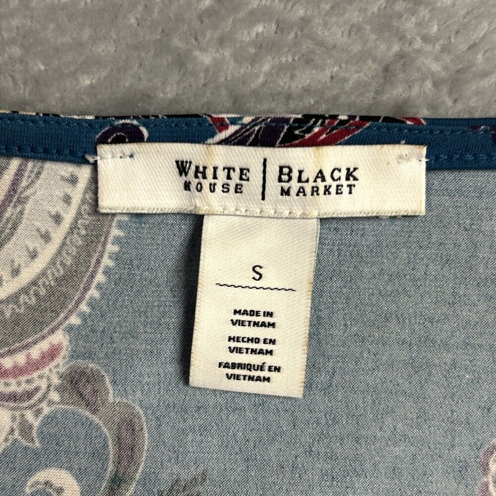 White House Black Market Paisley Womens Shirt Top Boho Hippie Gypsy Y2K Long S - Picture 10 of 13